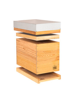 Ruchette complète Dadant 6 cadres lourds, plateau amovible plein